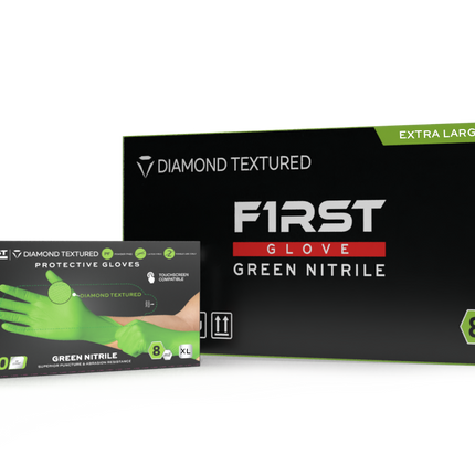 First Glove 8 Mil Green Nitrile Box of 100/CT :Box / XX-Large
