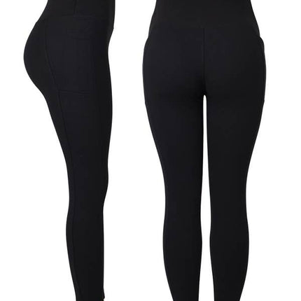A6131 WINTER LEGGINGS THICKER FLEECE INSIDE: Black