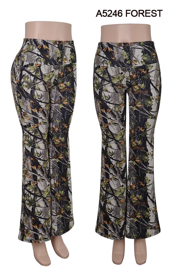 FLARE PANTS FOREST PRINT