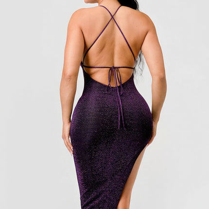 Metallic Glitter Sweetheart Dress