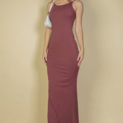 Ribbed Mermaid Hem Camisole Maxi Dress
