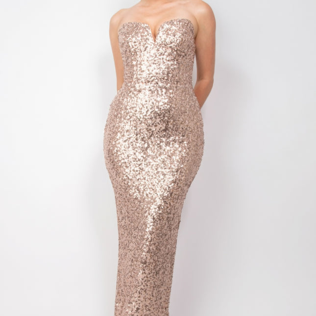Sequin V-bar Crisscross Tube Dress