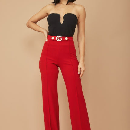 Cg Buckle And Button Detail Pants