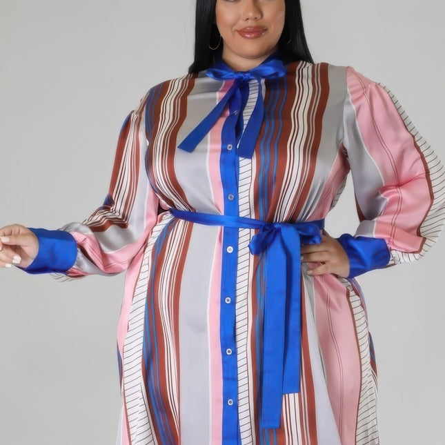 Long Sleeves Non-stretch Dress