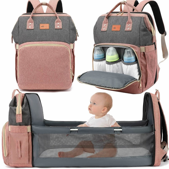 Diaper bag with portable changing table
