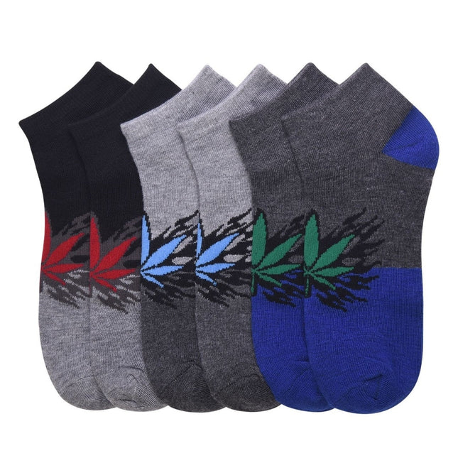 Ankle cut pot leaf socks 3pk