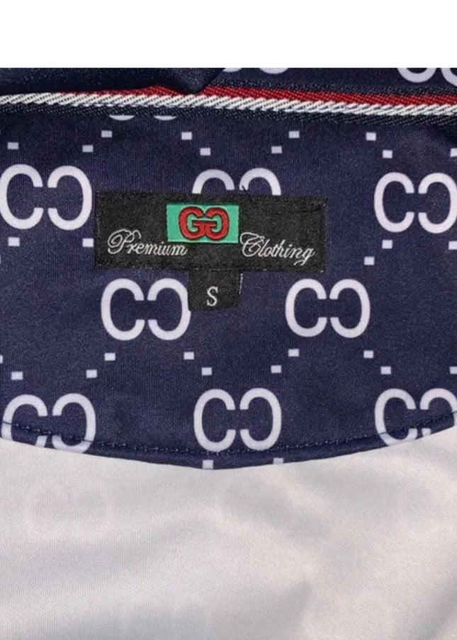 Men's blue double C's hooded tracksuit