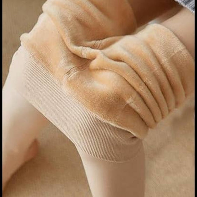Nude winter warm fleece stockings