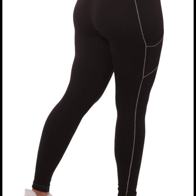 Women's high waist fleeced lined leggings with pockets
