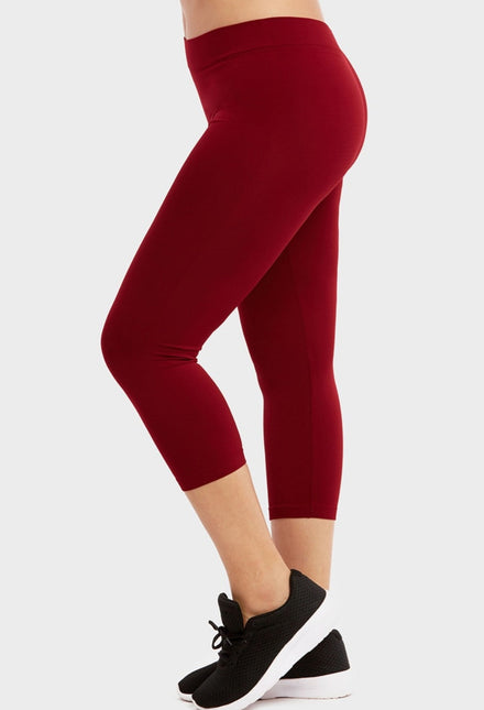 Sofra dark red plus size capri tights