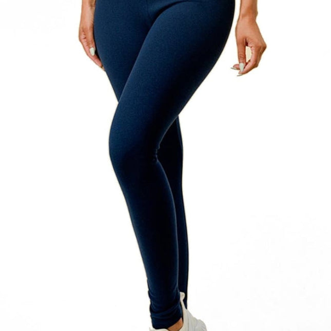 Navy fleece lined leggings
