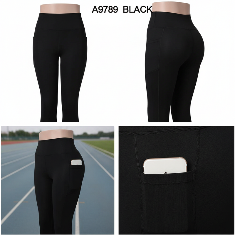 Black Side Pocket Leggings