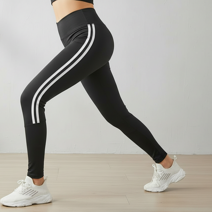 Black White Stripe Leggings