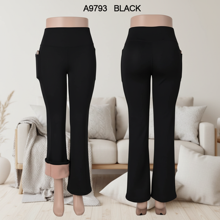 Black Winter Flare Pants