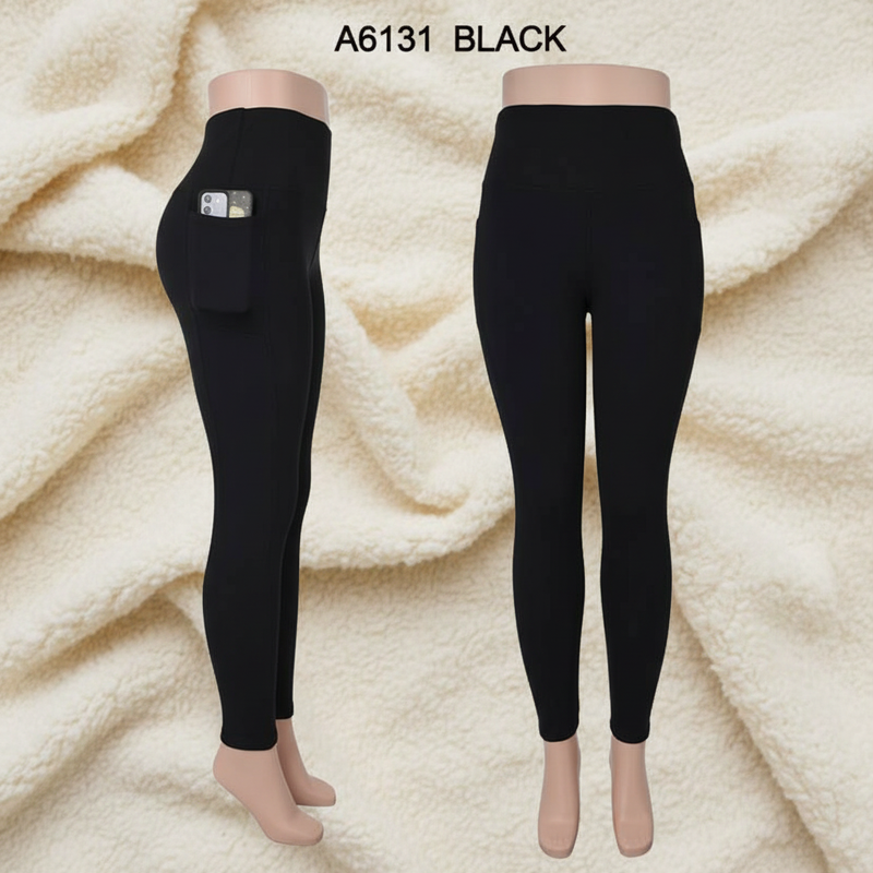 Black Winter Fleece Leggings
