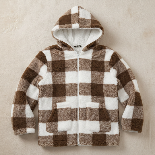 Brown Checker Hoodie
