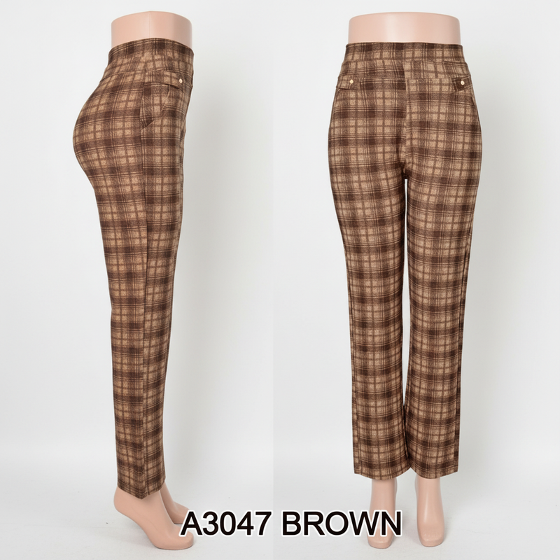 Brown Straight Leg Pants