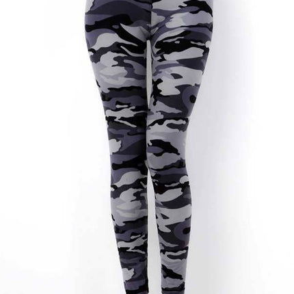 GREY CAMOUFLAGE PRINT LEGGINGS: GREY CAMO