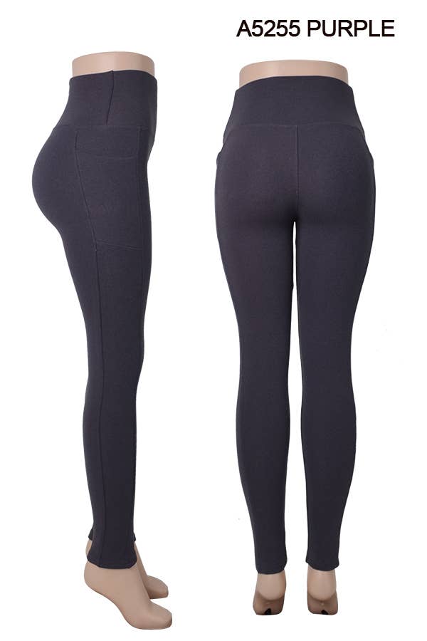 WINTER LEGGINGS THICK FLEECE INSIDE: DARK PURPLE