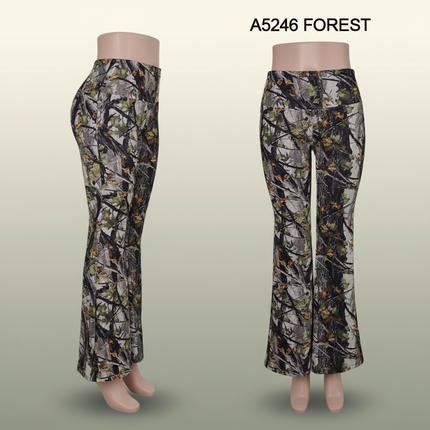 Forest Print Flare Pants