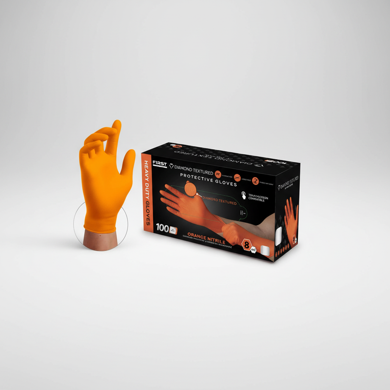 Orange Nitrile Gloves