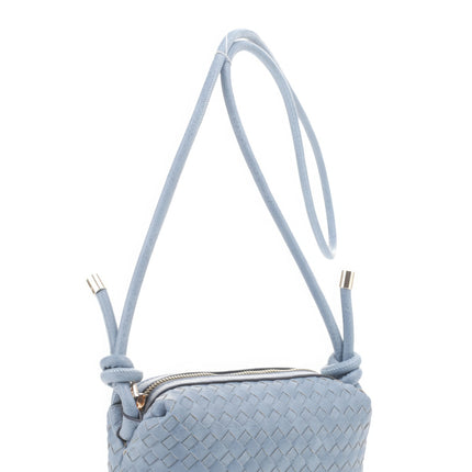Braid Texture Zipper Crossbody Bag
