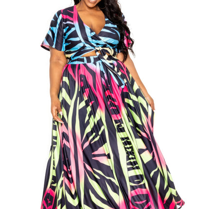 Ombre Animal Maxi Skirt & Top Set