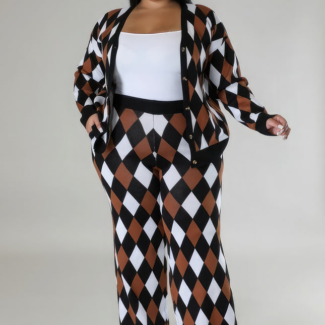 Long Sleeves Stretch Pant Set