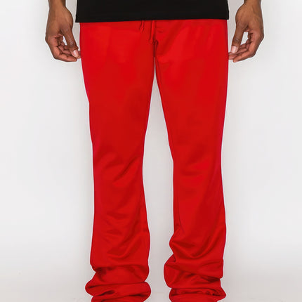 Solid Flare Stacked Track Pants
