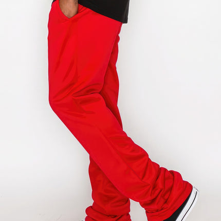 Solid Flare Stacked Track Pants