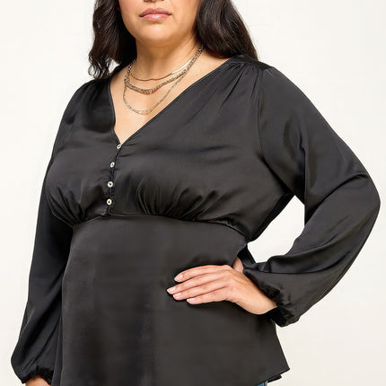 Satin Babydoll Blouse