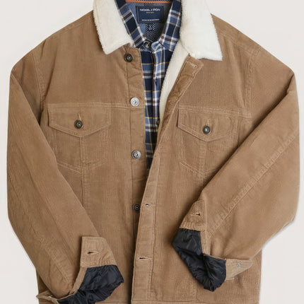 Casual Corduroy Lined Trucker Jacket